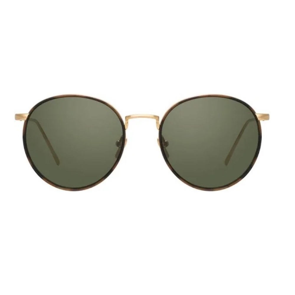 NWT LINDA FARROW RARE Gold Frame Round Sunglasses Designer Retails $1600